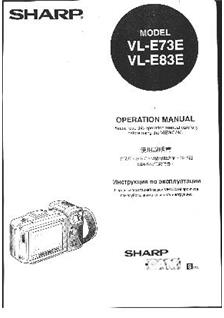 Sharp VL E 83 E manual. Camera Instructions.